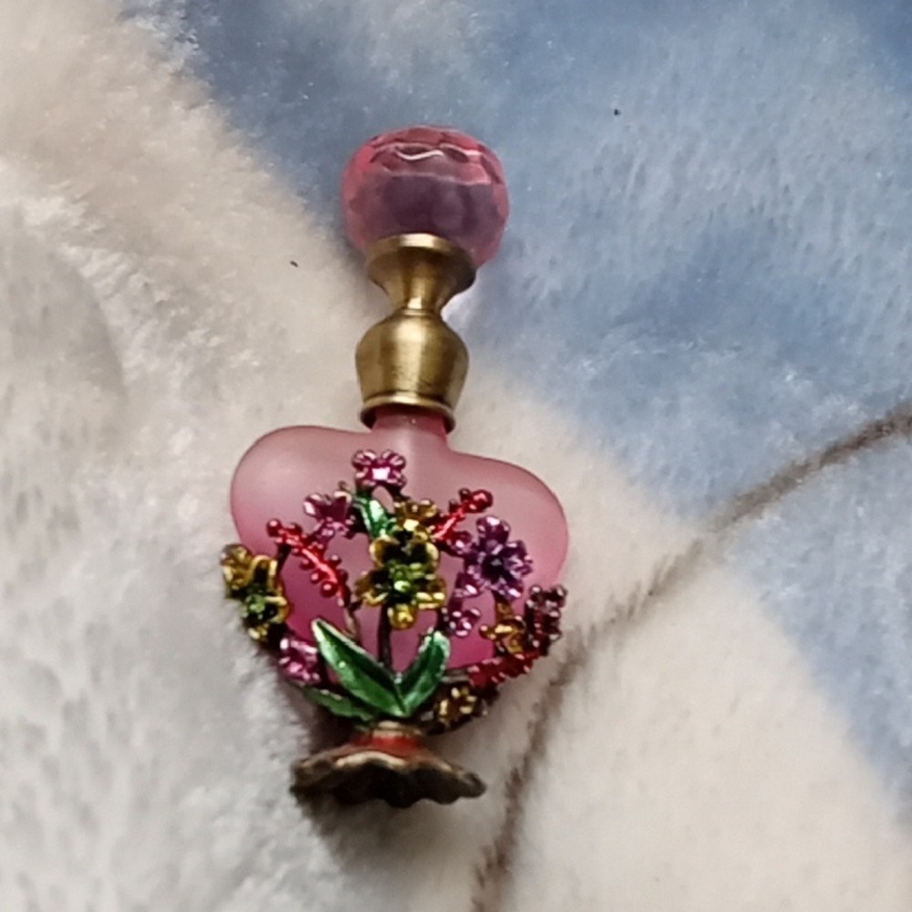 Floral Pink Heart-Shaped Pendant